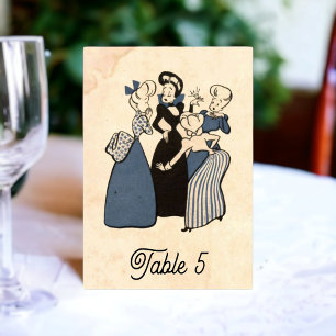 Tarjeta De Mesa Vintage Retro Funny Engagement Rústico Boda