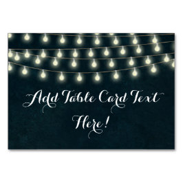 Tarjeta De Mesa Vintage Rustic String Luces Boda Nombre Lugar