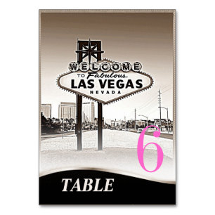 Tarjeta De Mesa Vintage Sepia Las Vegas Menú Boda+Tabla