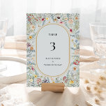 Tarjeta De Mesa Vintage Wildflower Fern Dusty Blue Boda<br><div class="desc">El diseño del número de la mesa boda azul y polvoriento del helecho de flores silvestres es un elegante conjunto de marcos geométricos clásicos dorados adornados con delicados ramos y tallos de vegetación floral boho. Con una paleta de atemporal fondo azul y polvoriento con una simple tipografía negra clásica y...</div>