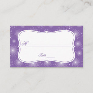 Tarjeta De Mesa Violet White Starburts Sunburst Coloca Cartas