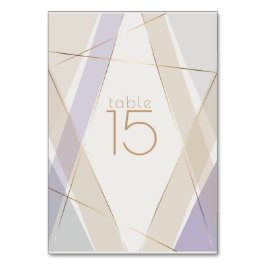 Tarjeta De Mesa Violeta de hongo geométrico contemporáneo moderno