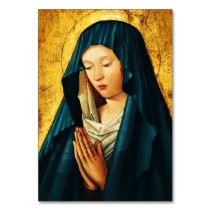 Tarjeta De Mesa Virgen en oración de Riga