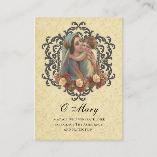 Tarjeta De Mesa Virgen María Jesús Comunión Espiritual Santa Tarje (Anverso)