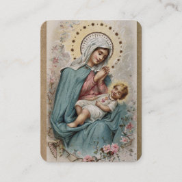 Tarjeta De Mesa Virgen María Jesús Oración de Consección Católica