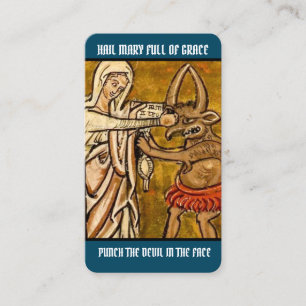 Tarjeta De Mesa Virgen Religiosa María contra la Oración Mal