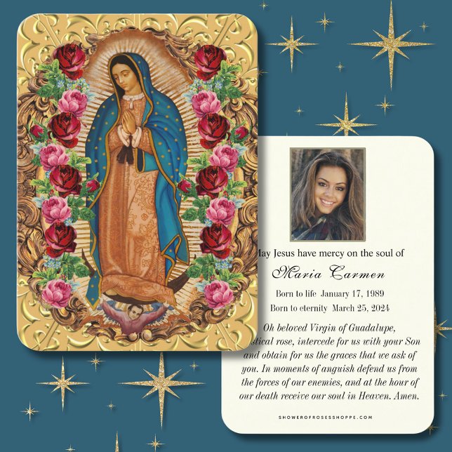 Tarjeta De Mesa Virgen Religiosa María Guadalupe Funeral Católico (Subido por el creador)