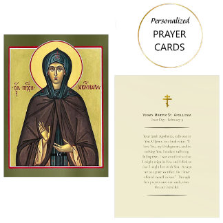 Tarjeta De Mesa Virgin Martyr St. Apollonia Orthodox Prayer Card  