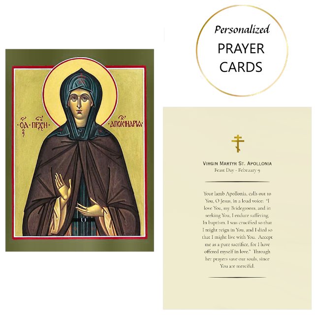 Tarjeta De Mesa Virgin Martyr St. Apollonia Orthodox Prayer Card   (Subido por el creador)