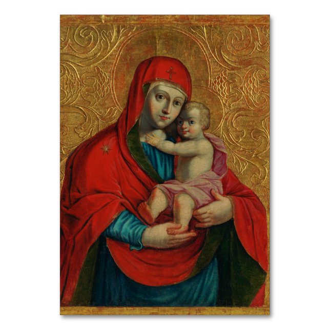 Tarjeta De Mesa Virgin Mary and Jesus Child by Jan Rombauer (Anverso)