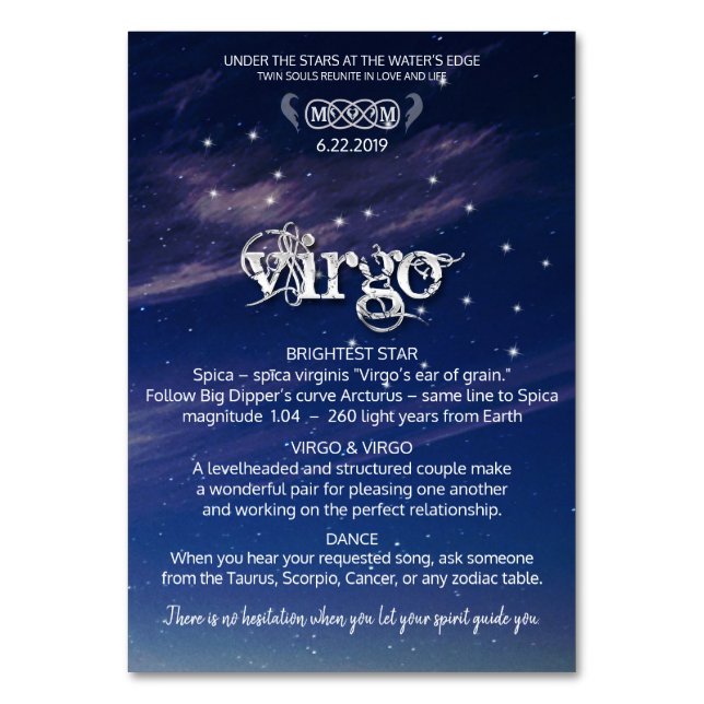 Tarjeta de mesa Virgo Centerpiece (Anverso)