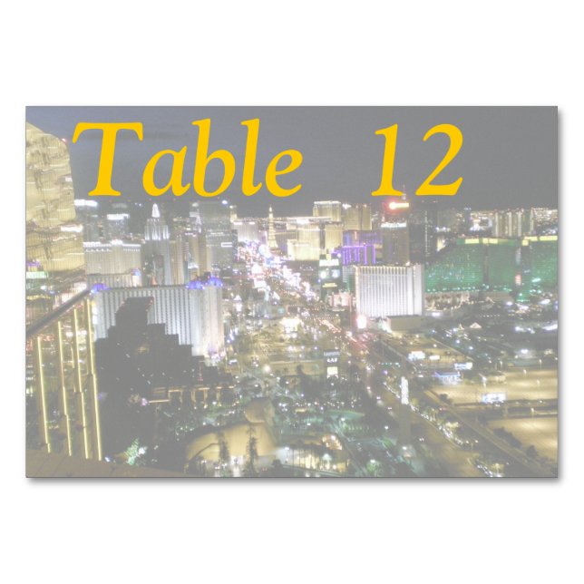 Tarjeta De Mesa Vista aérea de las Vegas Boulevard (Anverso)