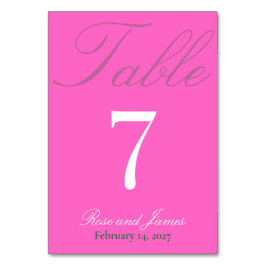 Tarjeta De Mesa Vivid Pink Y2K Gothic Wedding