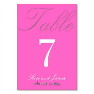 Tarjeta De Mesa Vivid Pink Y2K Gothic Wedding