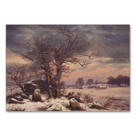 Tarjeta De Mesa Vordingborg en Invierno por J.C. Dahl Arte Fino