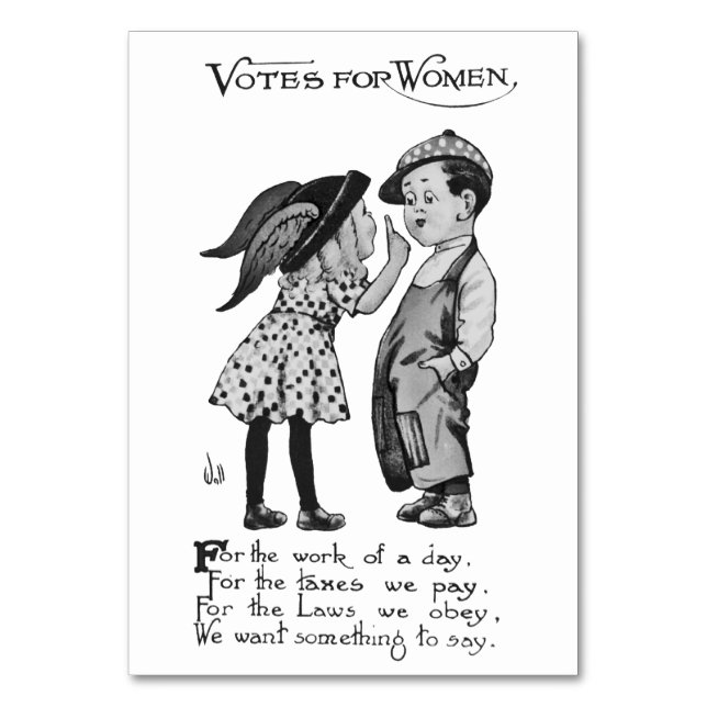 Tarjeta De Mesa Votos para las mujeres (Anverso)