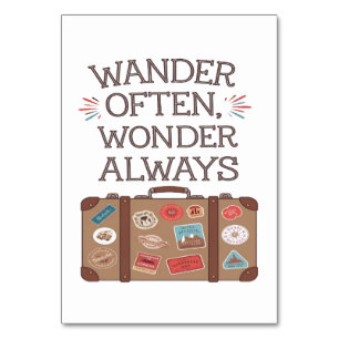 Tarjeta De Mesa Wander A Menudo, Wonder Always Travel Cita