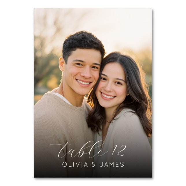 Tarjeta De Mesa Warm Beige Intimate Photo (Reverso)