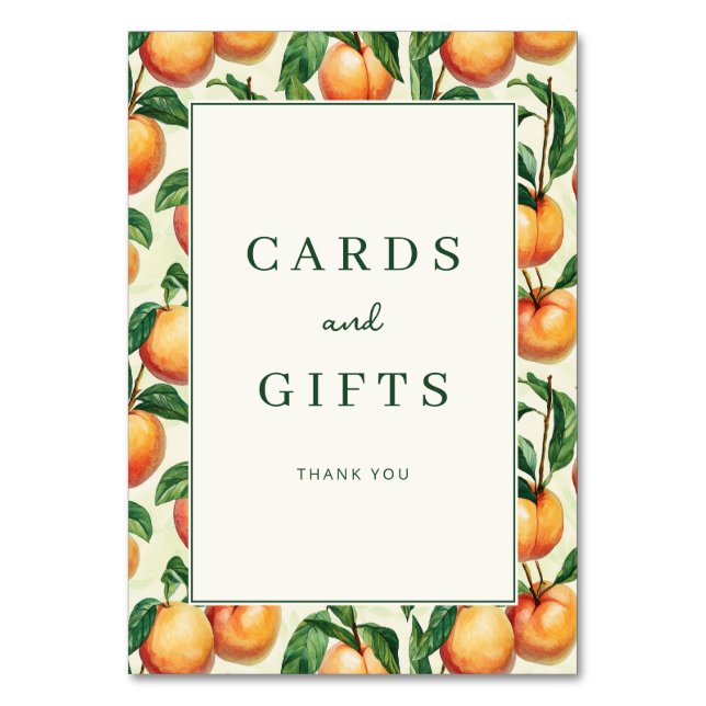 Tarjeta De Mesa Warm Peach Illustration Border (Anverso)