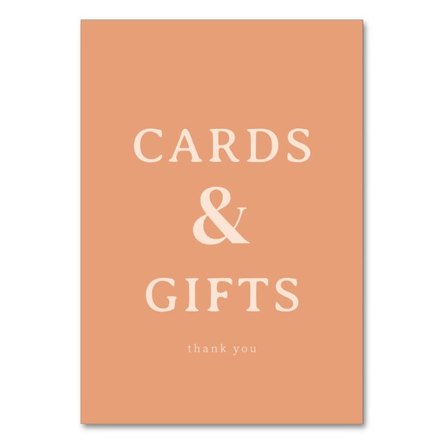 Tarjeta De Mesa Warm Peach Minimalist Gratitude Card (Anverso)