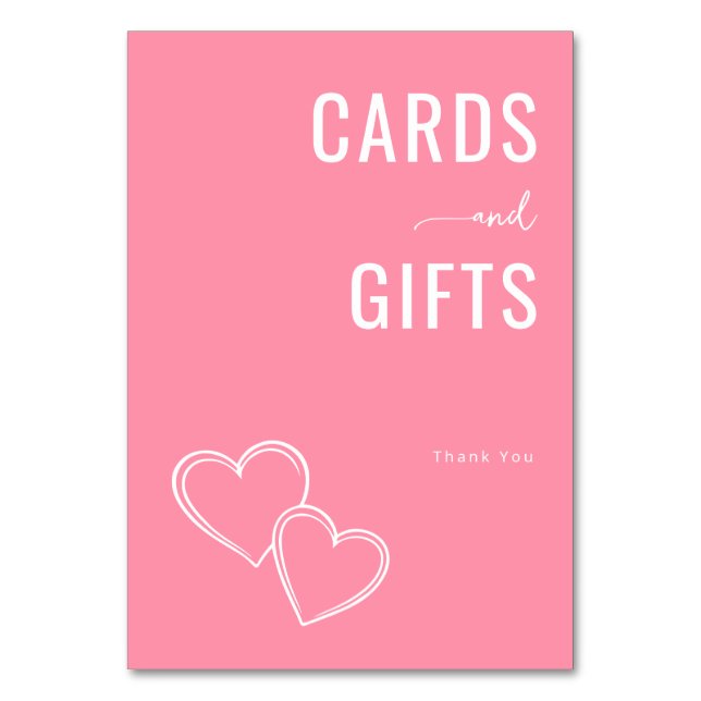 Tarjeta De Mesa Warm Pink Minimalist Gratitude Card (Anverso)