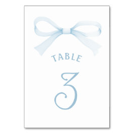 Tarjeta De Mesa Watercolor Blue Bow