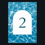 Tarjeta De Mesa Watercolor Blue Ocean Beach número de tabla de cas<br><div class="desc">Un bonito diseño costero con agua azul acuática y agua de playa y un arco blanco. Diseño boda perfecto para todo aquel que se case en verano, en la playa, junto al mar o en una boda de destino. Un diseño moderno de olas de mar azul. Un diseño de numero...</div>