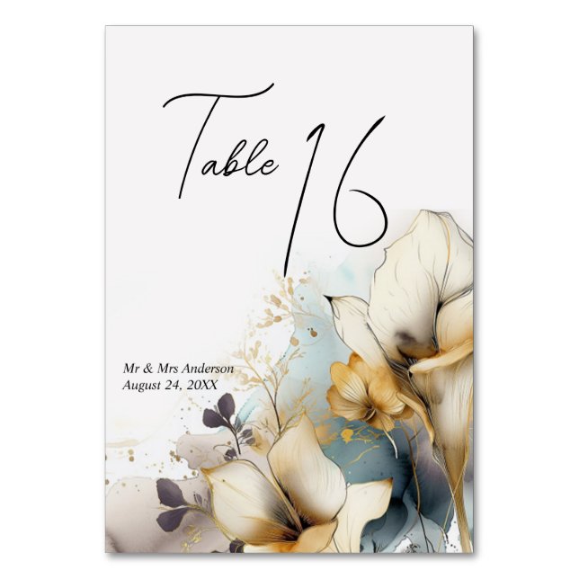 Tarjeta De Mesa Watercolor Boho Calla Lily Floral (Anverso)