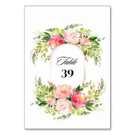 Tarjeta De Mesa Watercolor Bright Festive Flower Wedding
