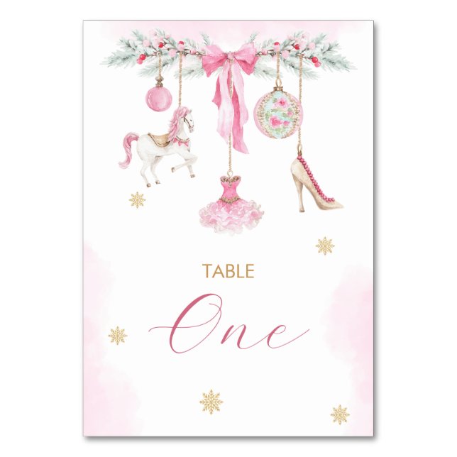 Tarjeta De Mesa Watercolor Elegant Winter Nutcracker ballet Christ (Anverso)