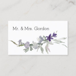 Tarjeta De Mesa Watercolor Flores silvestres Lavender Floral Escor