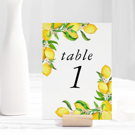Tarjeta De Mesa Watercolor Lemon Bridal Shower