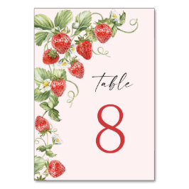 Tarjeta De Mesa Watercolor Meadow Strawberry