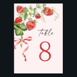 Tarjeta De Mesa Watercolor Meadow Strawberry<br><div class="desc">Estiloso editable fácil de usar plantillas de boda, más artículos (invitaciones, rsvp, tarjetas de agradecimiento, papelería y decoración) con el mismo diseño están disponibles en la tienda. Para una mayor personalización, haga clic en "Personalizar esta plantilla" y, a continuación, en "Editar usando la herramienta de diseño". Si necesita ayuda o...</div>