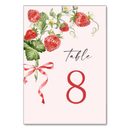 Tarjeta De Mesa Watercolor Meadow Strawberry