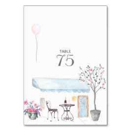 Tarjeta De Mesa Watercolor París Número de tabla Boda