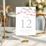 Tarjeta De Mesa Watercolor Suculento Bat Botánico Floral Mitzvah<br><div class="desc">Este diseño presenta una elegante acuarela suculenta ramo floral de azul y plata suave con follaje rojo y plateado burdeos sobre un fondo blanco con su número de mesa e información adicional en la parte inferior. Personalice editando el texto en los cuadros de texto. Diseñado para ti por Evco Studio...</div>