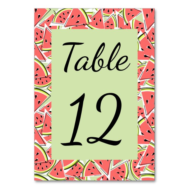 Tarjeta De Mesa Watermelon Green (Anverso)