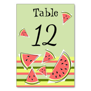 Tarjeta De Mesa Watermelon Green Pieces Stripe Classic