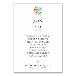 Tarjeta De Mesa Wedding Seating Chart Table Coastal Beach
