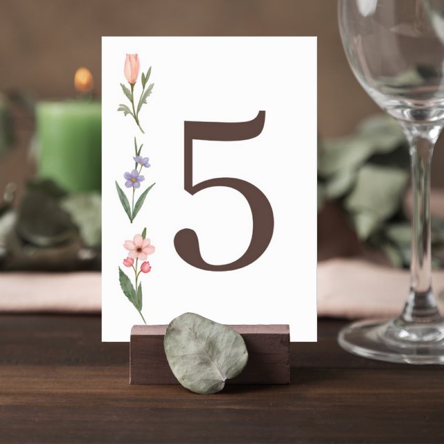 Tarjeta De Mesa Wedding Table Number Card with Botanical Design (Subido por el creador)