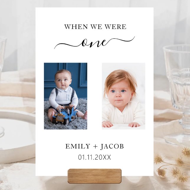 Tarjeta De Mesa When We Were Wedding Photo Minimalist Wedding (Subido por el creador)