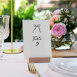Tarjeta De Mesa Whimsical Bow, boda dibujado a mano