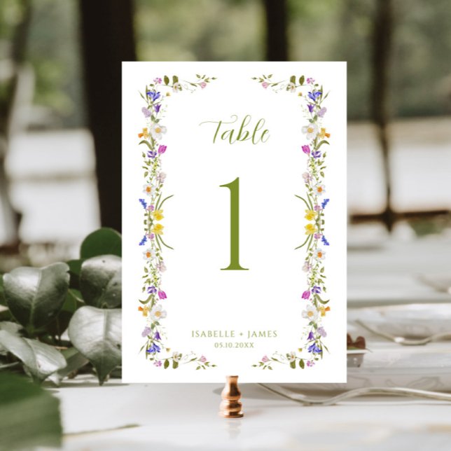 Tarjeta De Mesa Whimsical Garden Wildflower Boda (Subido por el creador)