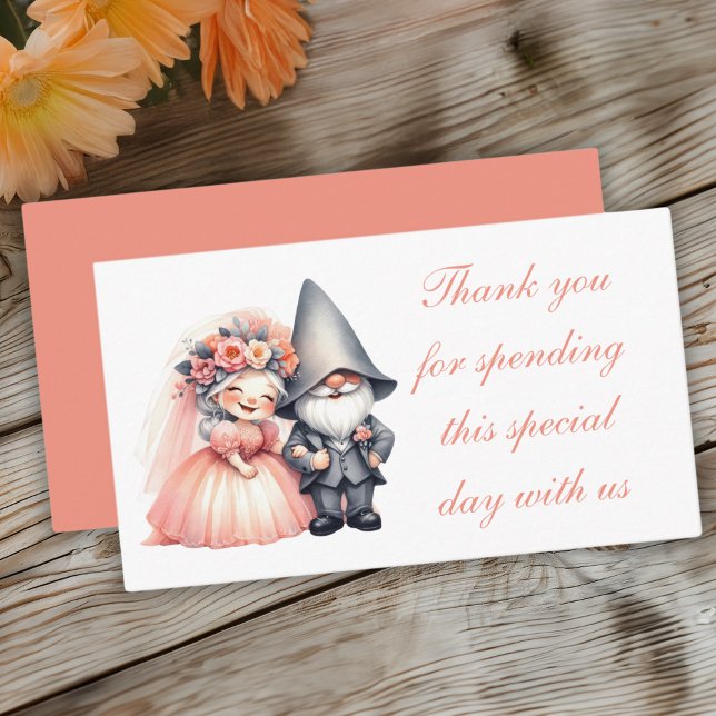 Tarjeta De Mesa Whimsical Gnome Naranja Garden Wedding (Subido por el creador)