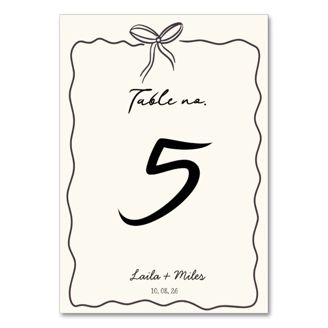 Tarjeta De Mesa Whimsical Hand drawn Wedding (Anverso)