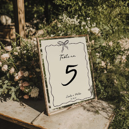 Tarjeta De Mesa Whimsical Hand drawn Wedding