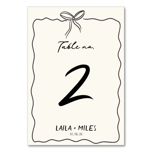 Tarjeta De Mesa Whimsical Hand drawn wedding Event  (Anverso)