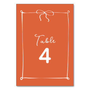 Tarjeta De Mesa Whimsical Italiano Sunset con Boda White Bow