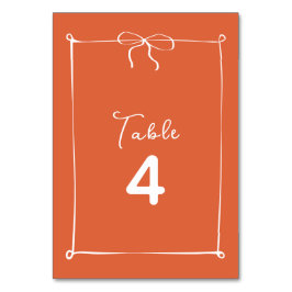 Tarjeta De Mesa Whimsical Italiano Sunset con Boda White Bow